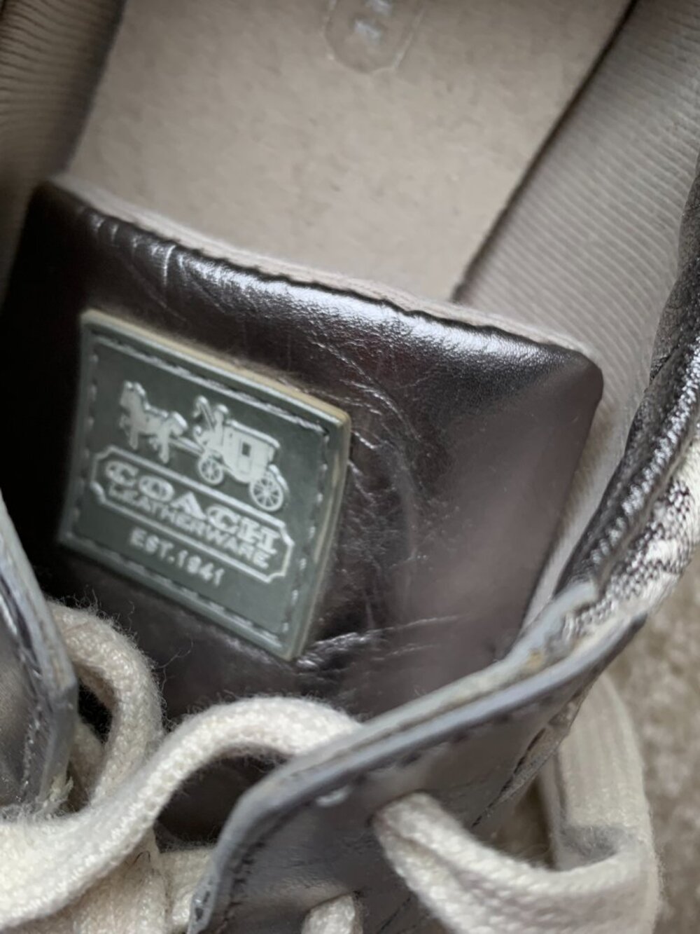 Coach Joss Signature Sneakers Silver Tennis Shoes 7 - Picture 5 of 11